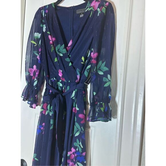 Jessica Howard Size 4p black with multi color floral design. - Picture 3 of 9